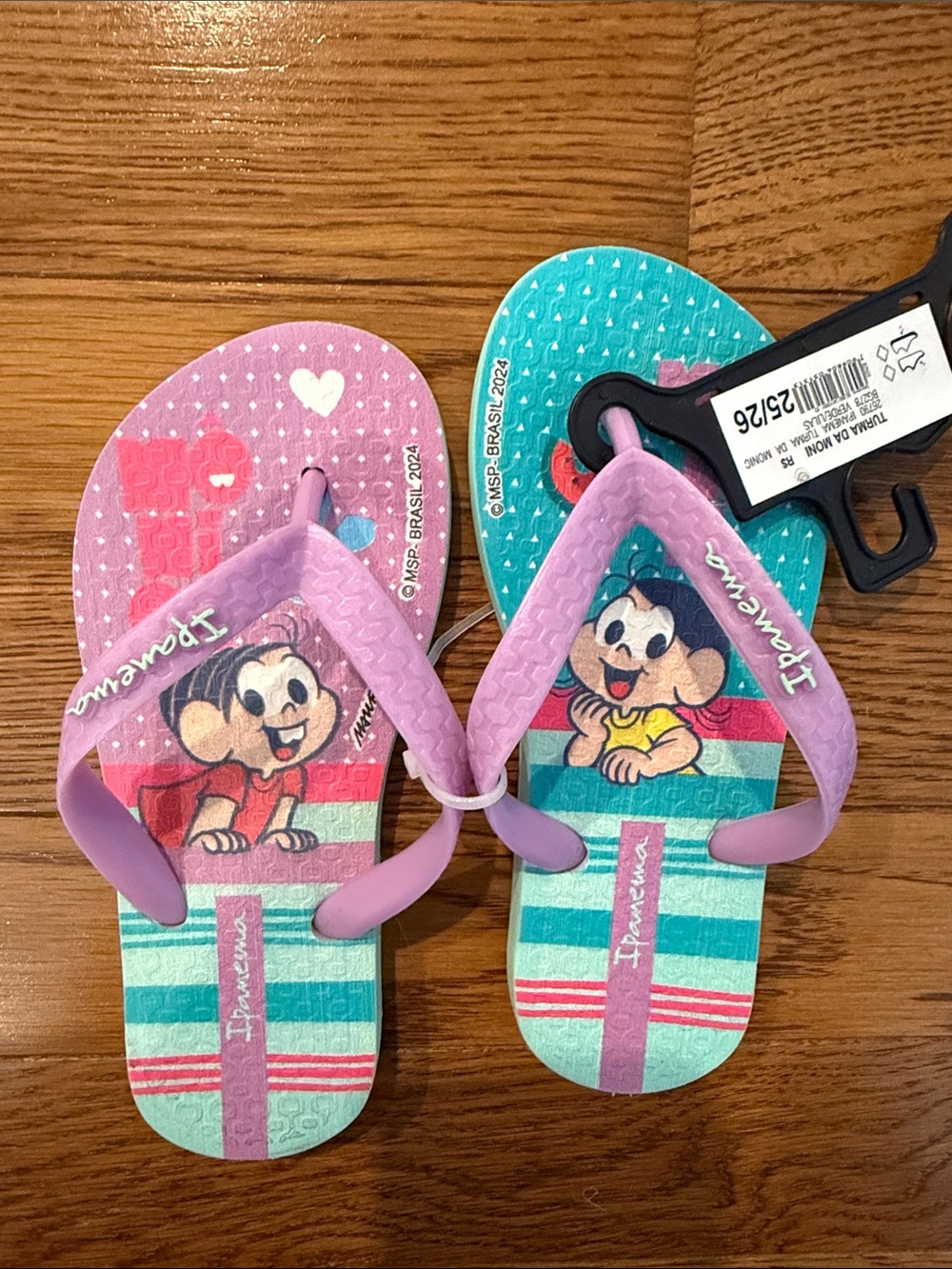 Ipanema Kids' Pink & Teal Cartoon Strap Flip Flops